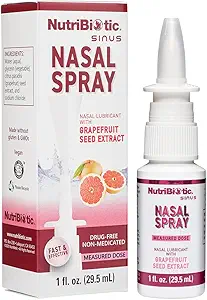 NutriBiotic Nasal Spray 1 Fl Oz | Nasal Lubricant mit Grapefruit Seed Extract & Sodium Chloride | Hilfe Flush Irritants von Nasal Passages | Günstig gemessene Dosispumpe | Drug-Free & Non-Medicated