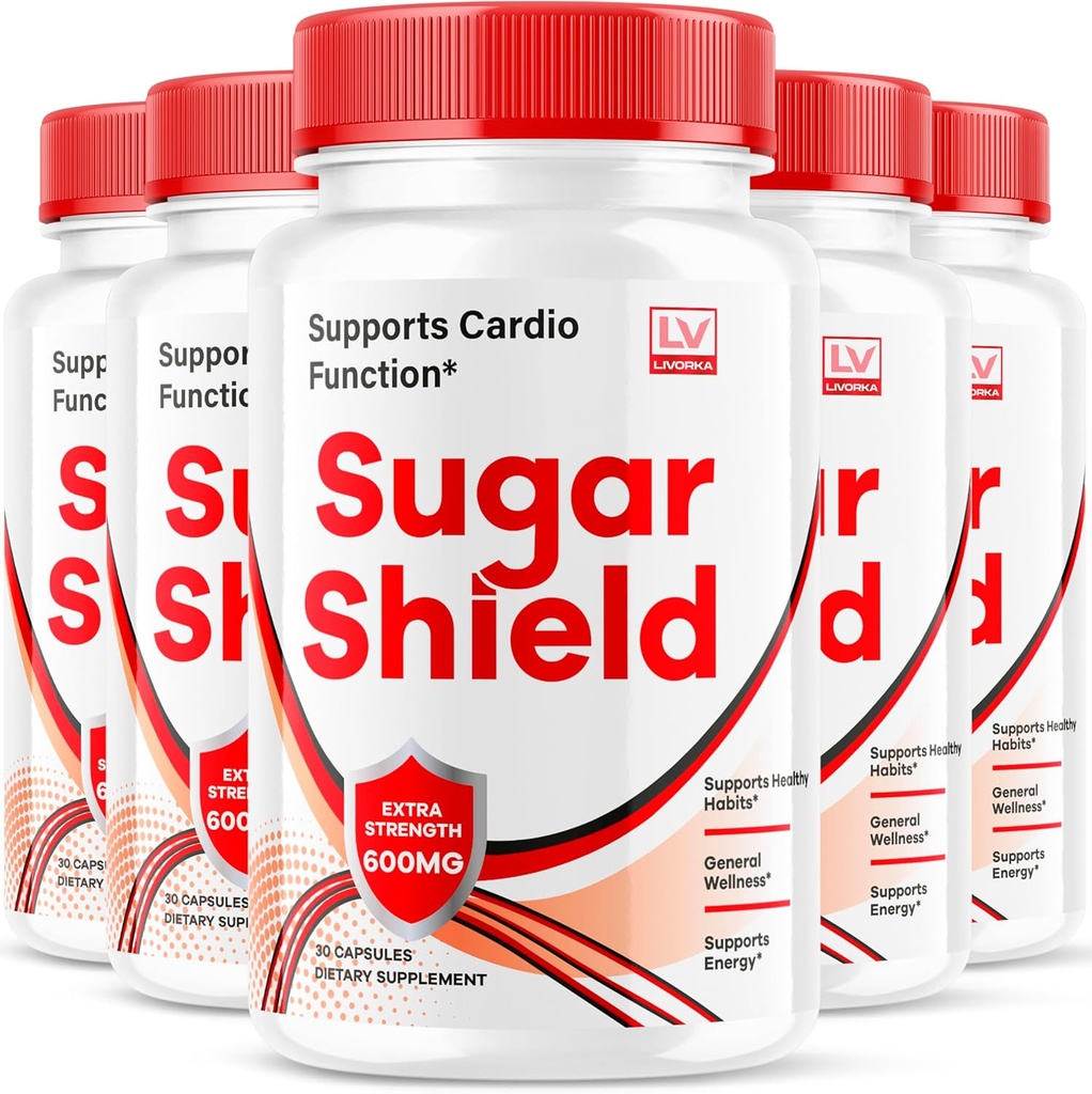 (5 Pack) Bouclier de sucre, Bouclier de sucre Soutien du sang, Pilules de Bouclier de sucre, Capsules de Bouclier de sucre, Bouclier de sucre tout naturel, SugarShield, Bouclier de sucre Formule avancée, Avis Bouclier de sucre, 150 Capsules