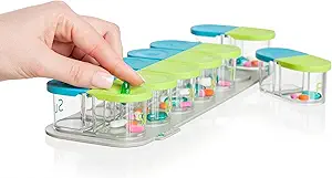 Sagely Smart XL Weekly Pill Organizer - Sleek AM/PM Twice a Day Pill Box con Free Smartphone Reminder App e 7 Day Travel Containers (Grande Abbastanza da adattare Fish Oil e Vitamin D Supplementi)