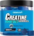 Gommies monohydratées de créatine pour les hommes et les femmes-5g de monohydrate de créatine par portion- Augmenter la force et construire des muscles, sans sucre, végétalien, saveur de bleuets, 120 comte,B571