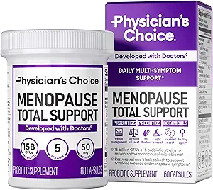 Supplément probiotique à la ménopause pour les femmes - soutient l'équilibre hormonal, les éclairs chauds, les sueurs nocturnes, la gestion du poids, le bluffage et la santé de la gueule - avec Cohosh noir, Resveratrol+ - 60ct