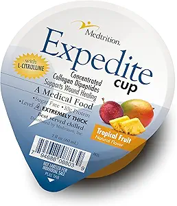 Medtrition Expedite Gelatin Cup, Fast Track Wound Healing, 30X More Collagen Dipeptides Than Powder, Supporta Wounds, Foot Ulcers, Cosmetic Surgery, and More (2 Fl Oz, Confezione da 36)