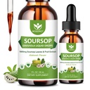 (2 Pack) Soursop Graviola Liquid Drops - 1800mg Soursop Extract - Soursop ad alto assorbimento Sour sop Bitters Liquido per il supporto cellulare e rigenerazione, Supporto immunitario, Antiossidante, Rilassamento, Sugar Free - 1 Fl Oz
