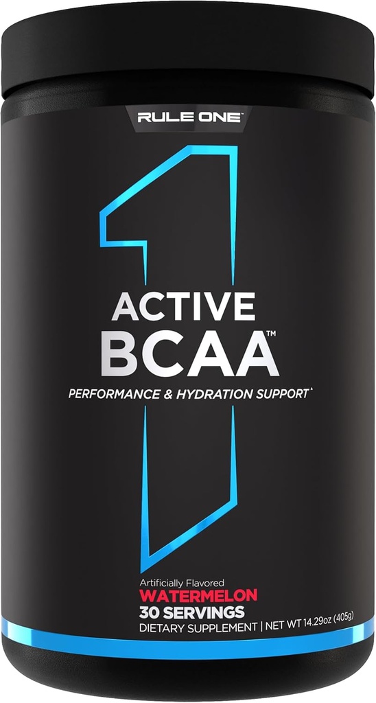 Regel 1 Aktive BCAA - Performance, Hydration und Recovery-Unterstützung mit 5g BCAAs + Elektrolyten, L-Glutamin und Citrulline (30 Servietten, Wassermelone)