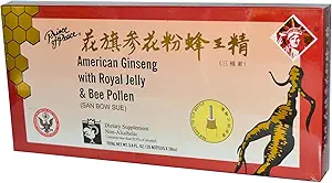 Prince of Peace American Ginseng con Royal Jelly e Bee Pollen 100cc Count (10x 10cc)