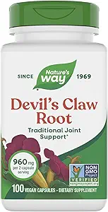 Radice di artiglio del Diavolo di modo della natura, supporto misto tradizionale*, 960 mg per 2-Capsule Serving, senza glutine, progetto non OGM verificato, 100 capsule vegane (Packaging May Vary)