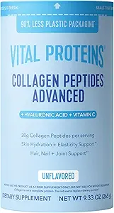 Protéines vitales Peptides de collagène Poudre, Peptides de collagène hydrolysés non aromatisés, groupe 9,33 oz (2 paquets)