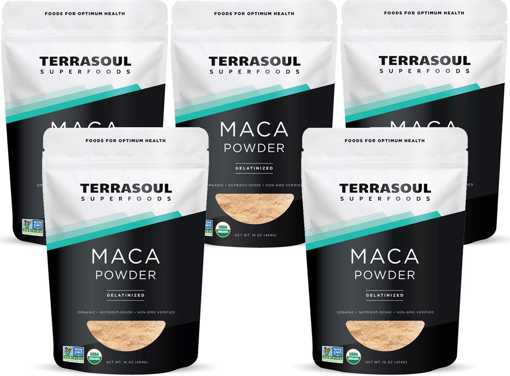 Terrasoul Superfoods Organic Gelatinized Maca Powder, 5 Lbs - Premium Quality | Unterstützt erhöhte Stamina & Energie | Gelatinisiert für einfache Verdauung