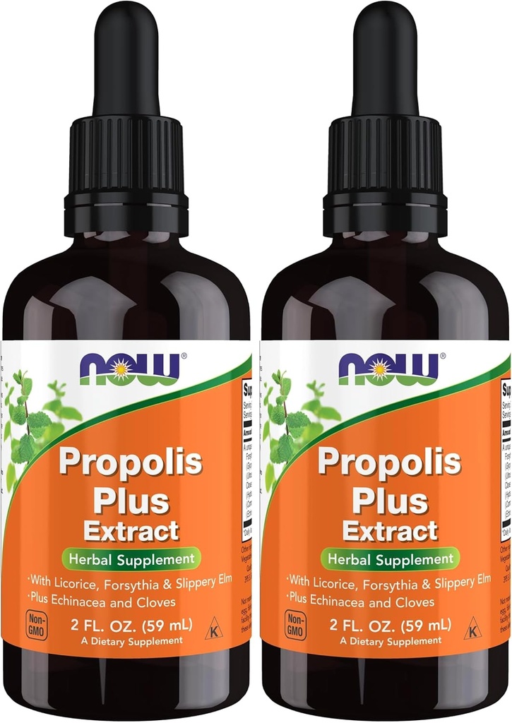 MAINTENANT suppléments, Propolis Plus extrait liquide avec goutteur, supplément à base de plantes, 2-Ounce (paquet de 2)