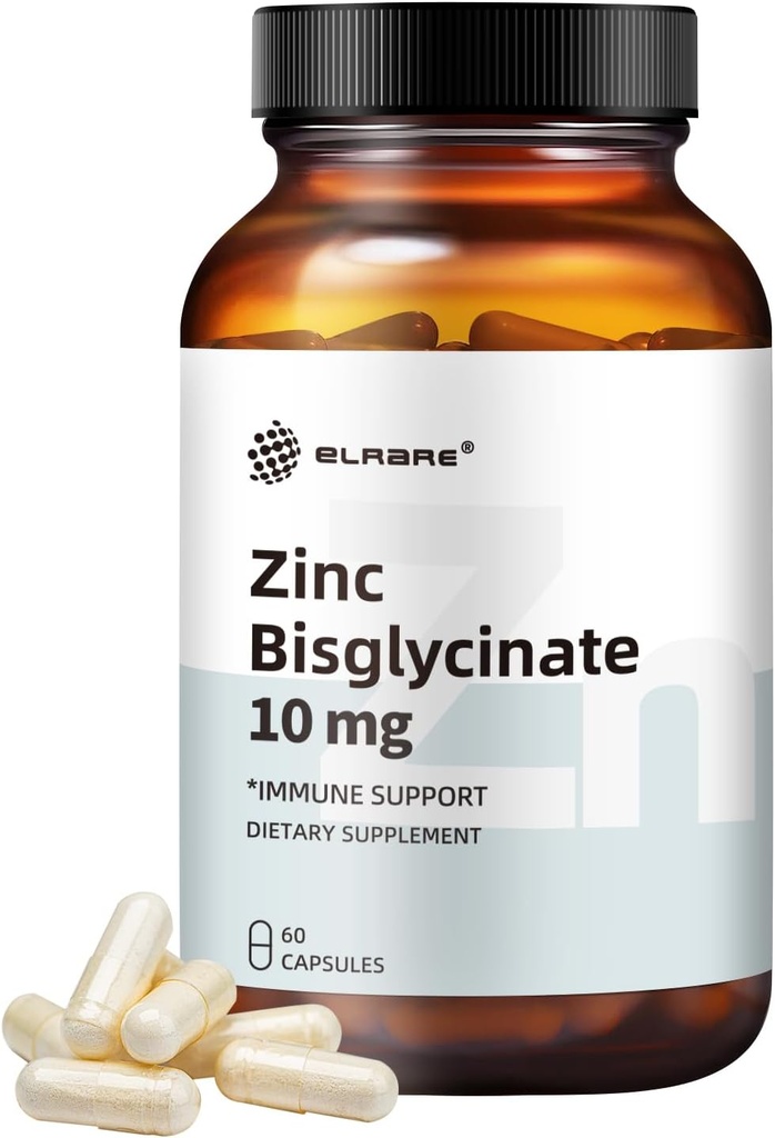 10mg Chelated Zinc Supplement come Albion TRAACS Zinc Bisglycinate, Size#2, 60 mini capsule