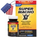 Super Macho, alta potenza B vitamine e aminoacidi, carburante per gli uomini attivi di oggi, senza caffeina, senza zucchero, supplemento dietetico, Made in USA, 50 Softgels