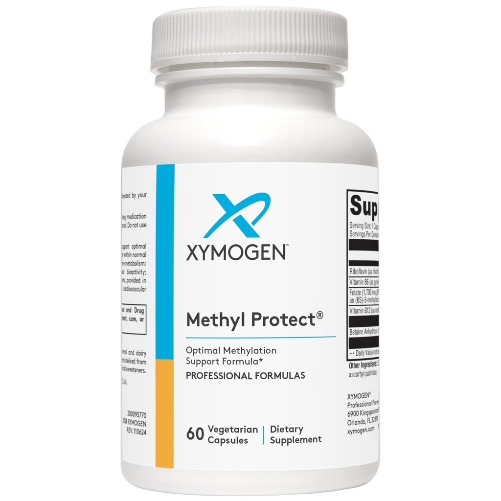 XYMOGEN Methyl Protect - Optimale Methylierungsformel mit Methylschaum, Vitamin B12 (Methylcobalamin b12), Riboflavin + B6 Vitamine - Kognitive, Homocystein + Herzgesundheitsergänzungsmittel (60 Kapseln)