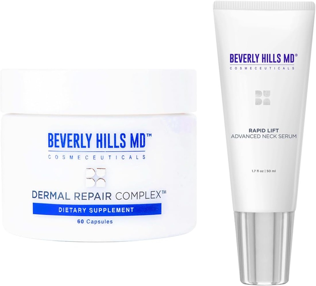 Beverly Hills MD Neck & Body Combo Regimen Bundle- Dermal Repair Complex & Rapid Lift Advanced Neck Serum- Hilft w/Hydration, Aussehen von Aging Skin, Falten, Fine Lines & Supporting Collagen