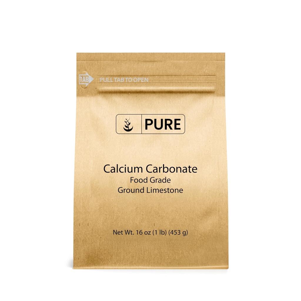 Ingrédients originaux purs carbonate de calcium (1 lb) supplément alimentaire, conservateur alimentaire, neutralisant acide