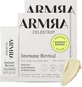 ARMRA ColostrumTM Powder | Unflavored | Gut Health & Bloating | Skin & Hair | Immunity | Keto, Gluten & Fat-Free | 60 Serve