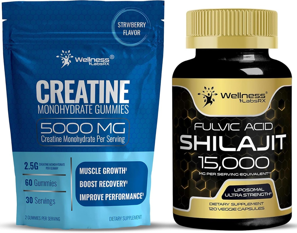 WELLNESS LABSRX Creatine Gummis und Shilajit Kapseln