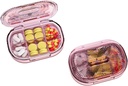 Kleine Pille Box, Feuchtigkeit Proof Pille Case, Reise Pille Organizer für Taschengeld, Täglich tragbare Medizin Vitamin, Fischöl, Nahrungsergänzung (Pink)