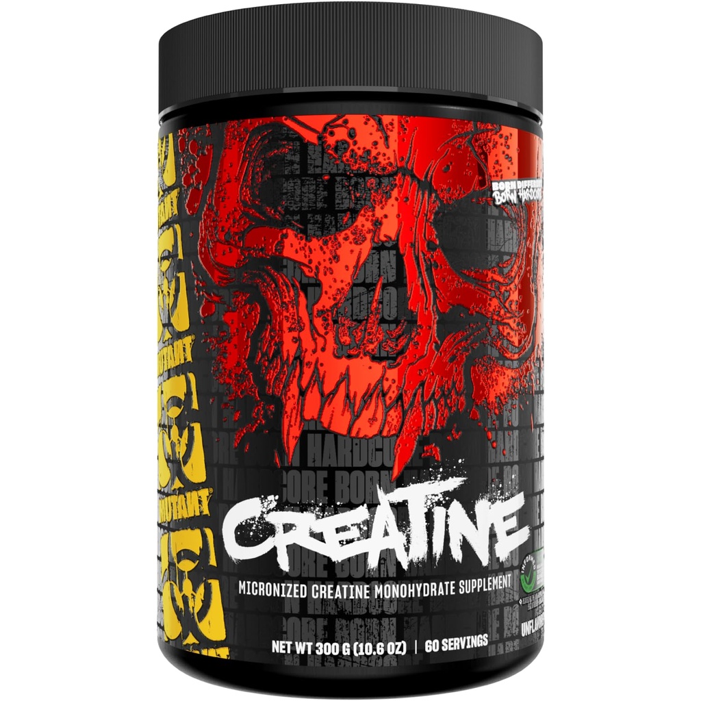 Créatine mutante - Poudre micronisée monohydratée de créatine - Supplément en poudre de créatine pour une performance accrue à haute intensité - 60 portions - 300 g - Non aromatisé