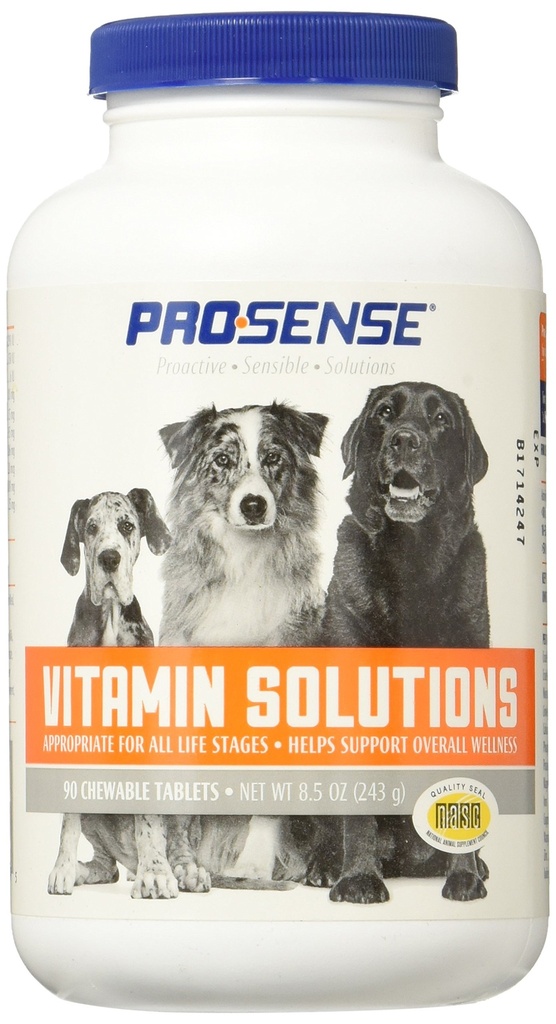 Solutions de vitamine ProSense 90 Compte, comprimés à croquer pour chiens, aide à soutenir le bien-être général (P-87039)