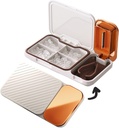 MURRI&MURRDI Pill Organizer mit Pill Splitter Cutter, 4 Komponenten Kleine tragbare Medizin Fall für Geldbeutel, Pille Vitamin Dispenser Halter, Weiß
