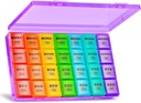 XL Large Weekly Pill Organizer 4 Mal am Tag, 7-Tag Pillen Boxen und Organizer AM PM, Big Compartments Pill Case, Monatliche Medikamente Organizer 28 Tage Spender für Fischöle