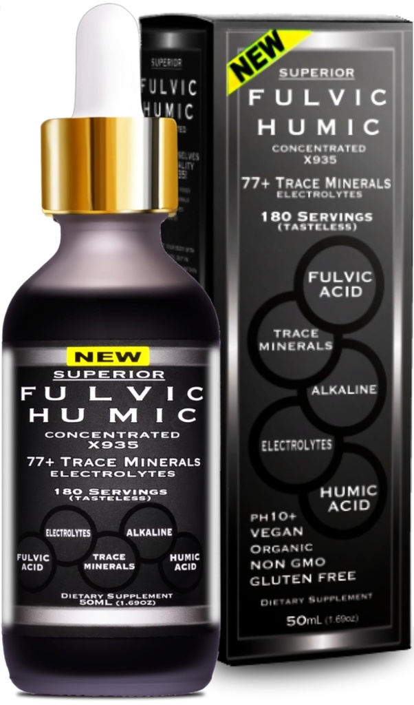 Gocce minerali Trace con elettroliti - 77 minerali Trace - 180 Servings- Ripristino Elettroliti, Migliorare la salute del Gut, Riparazione del Gut Leaky - Minerali di Traccia Ionica Derived Derived da Acido Fulvic & Humic