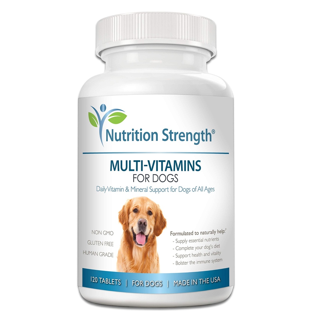 Multivitamine für Hunde, Tägliche Vitamin- und Mineralunterstützung, Nahrungsergänzungsmittel für alle Canine Rassen und Größen, fördert Immungesundheit in Haustieren, 120 Kautabletten