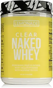 Naked Clear Whey Protein Isolate, Lemonade Protein Powder Isolate, No Gmos oder künstliche Süßungsmittel, Glutenfrei, Sojafrei - 28 Servierungen