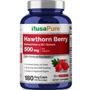 NusaPure Hawthorn Berry 20:1 estratto, 500 mg Equivalente a 10.000 mg 180 Veg Caps, adatto per vegetariani, Vegan, supplemento dietetico non OGM