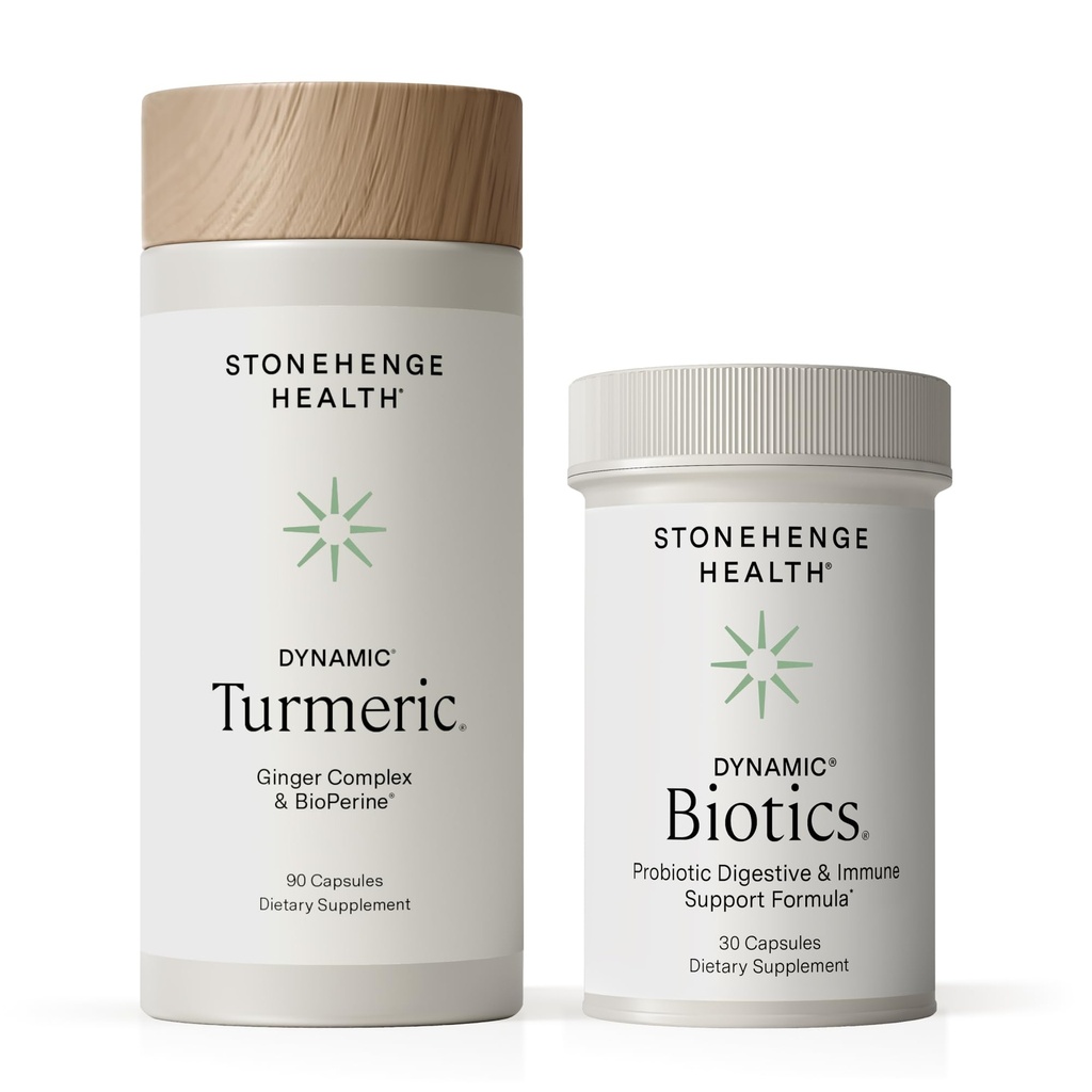 Stonehenge Health Dynamic Turmeric, Dynamic Biotics Probiotic: Giunti e Supporto Digestione Bundle