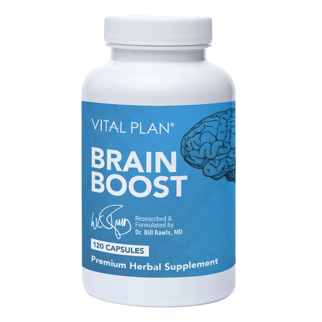 Vital Plan Brain Boost Supplemento Dr. Bill Rawls – Brain Boosting Capsule w/Lion’s Mane, Cat’s Claw, Bacopa, Sensoril Ashwagandha & Ginkgo Biloba