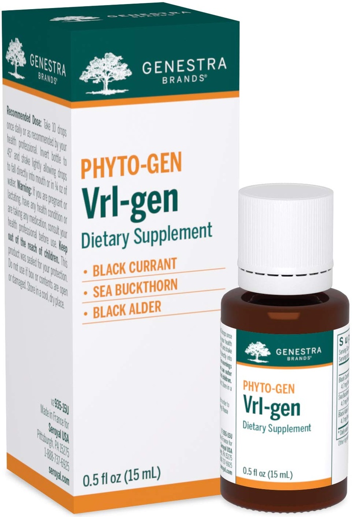 Genestra Marken Vrl-gen | Black Currant, Sea Buckthorn, and Black Alder Herbal Supplement | 0.5 fl. oz.