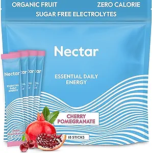 Nectar Energy Booster - Organic Caffeine, B12 & Elektrolyte - Zuckerfrei & Zero Calorie – Gesunde Kaffee-, Energy Drink & Soda Alternative – Hydration & Energy Supplement (Cherry Pomegranate 30 Pack)