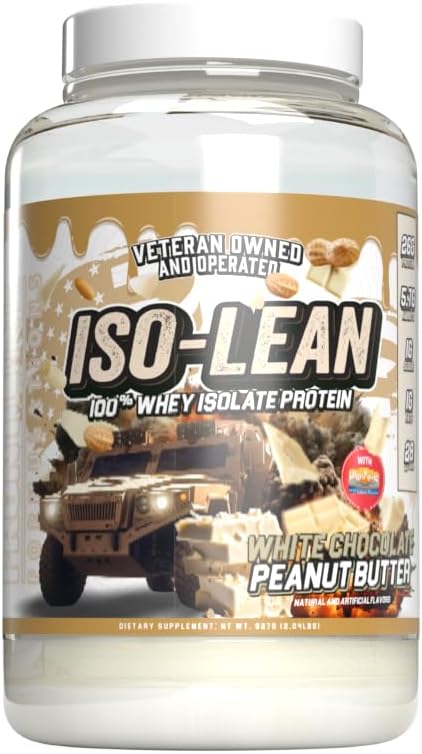 Isolean, 100% Whey Protein Isolate, Low Sugar, Maximize Recovery, Veteren Eigentümer und betrieben (28 Servierungen, Weiße Schokoladen-Peanut Butter)