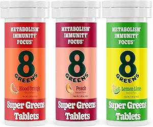 8Greens Supergreens Tablets | Super Greens Powder Superfood Tablet, Metabolism Immunity & Focus, Daily Greens Effervescent Tablets, Bio: Aloe Vera, Spirulina, Chlorella, Vielfalt, 30 Servierungen