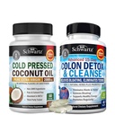 BioSchwartz 15 Tage Reinigung für Colon und Gut Health Plus kalt gepresst MCT Kokosöl Kapseln (2 Monate Versorgung)