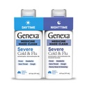 Genexa Clean Cold & Flu Daytime + Nighttime Severe Relief, Dye Free, 0% Künstliche Additive, Acetaminophen Fever Reducer, Cough Suppressant, Antihistamine, Organic Blueberry Flavor, 12 fl oz (2 Packung)