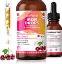 Eisen-Ergänzung für Frauen Tropfen: Flüssige Eisen-Ergänzung mit Vitamin C B12 & Folsäure Gentle Absorption Energie Unterstützung Nicht-Constipating Formel Vegan Zuckerfreie Tropfen