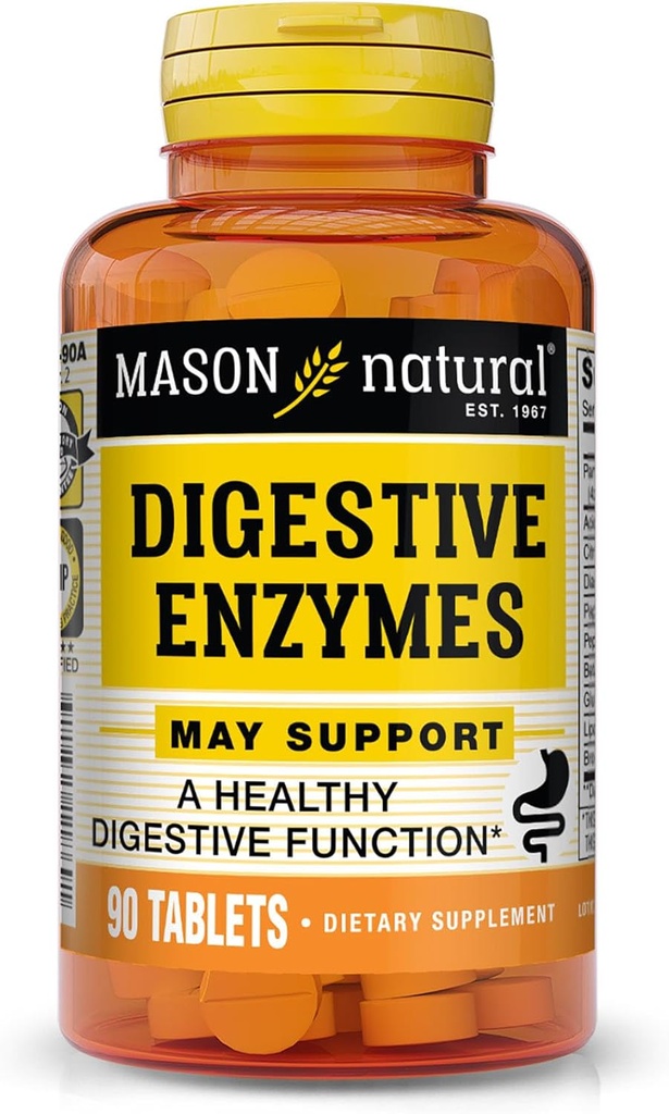MASON NATURAL Digestive Enzymes with Prebiotics & Probiotics, Supports Digestive Health & Gut Balance, 90 Tablets