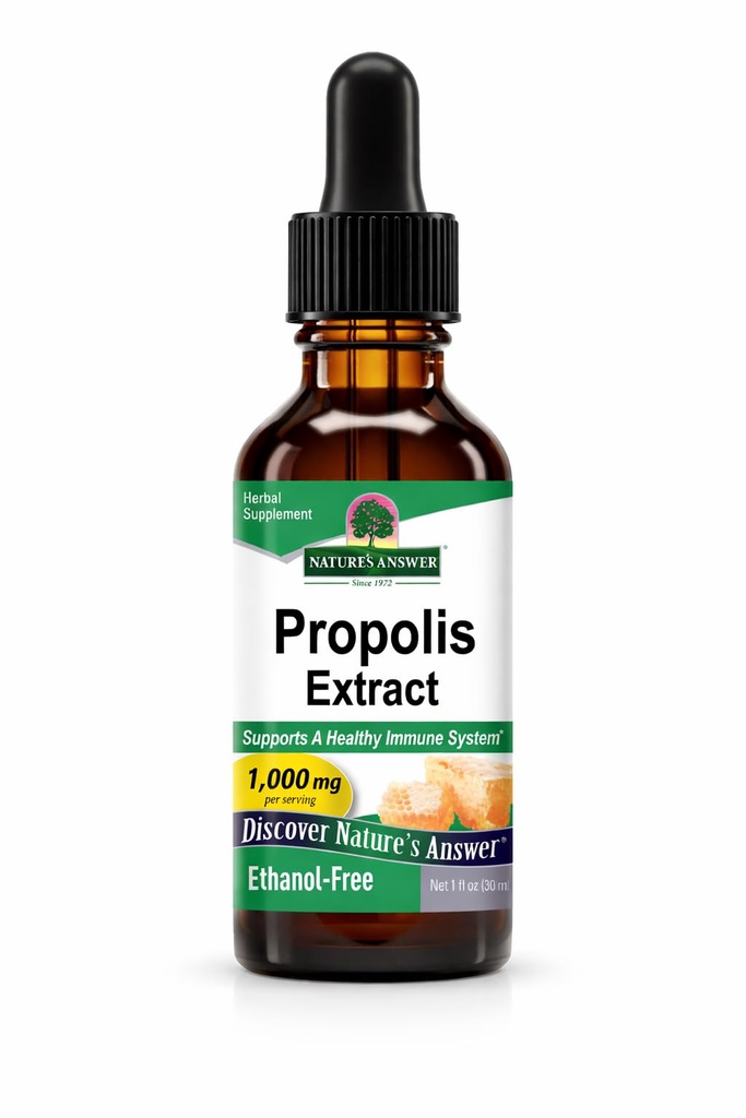 Natur Antwort Propolis Harz Extrakt | Kräuterergänzung | All-Naturale Immununterstützung | Vegan, Alkoholfrei & Glutenfrei 1oz