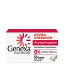 Genexa Clean Acetaminophen 500mg Extra Forza, Die Free Pain Reliever Fever Riduttore, 0% Additivi artificiali, Medicina del dolore per gli adulti, Allevia mal di testa, Backache, Dolore minore artrite, 50 compresse