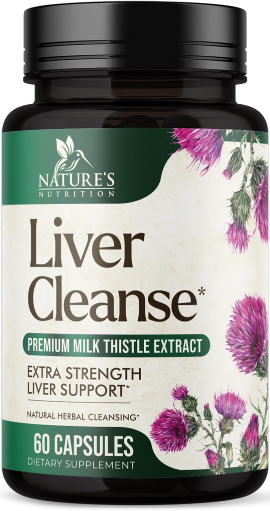 Detox & Repair Formula - 20-in-1 Advanced Liver Support Supplement with Silymarin Milk Thistle, Dandelion Root, Artichoke Extract, Turmeric, Choline, & Beetroot - 60 capsule vegetali