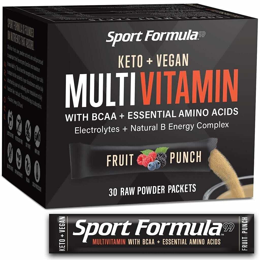 Liquid Multivitamin Drink Mix Vitamine Powder BCAA ne va pas upset Your Stomach Daily Keto Multivitamine pour hommes et femmes Amino Acid Poudre Fruit Punch Packet Multivitamine Poudre Electrolytes