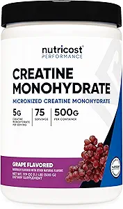 Nutricost Creatina Monoidrato Polvere (Grape, 500 Gram) - Micronized Creatina Supplemento - Vegan, Non OGM, Gluten Free