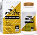 True Athlete ZMA con Theanine – Supporta il recupero del muscolo, la resistenza e il sonno – Zinco, Magnesio, Vitamina B6 & Theanine Formula per il rilassamento e le prestazioni (90 capsule)