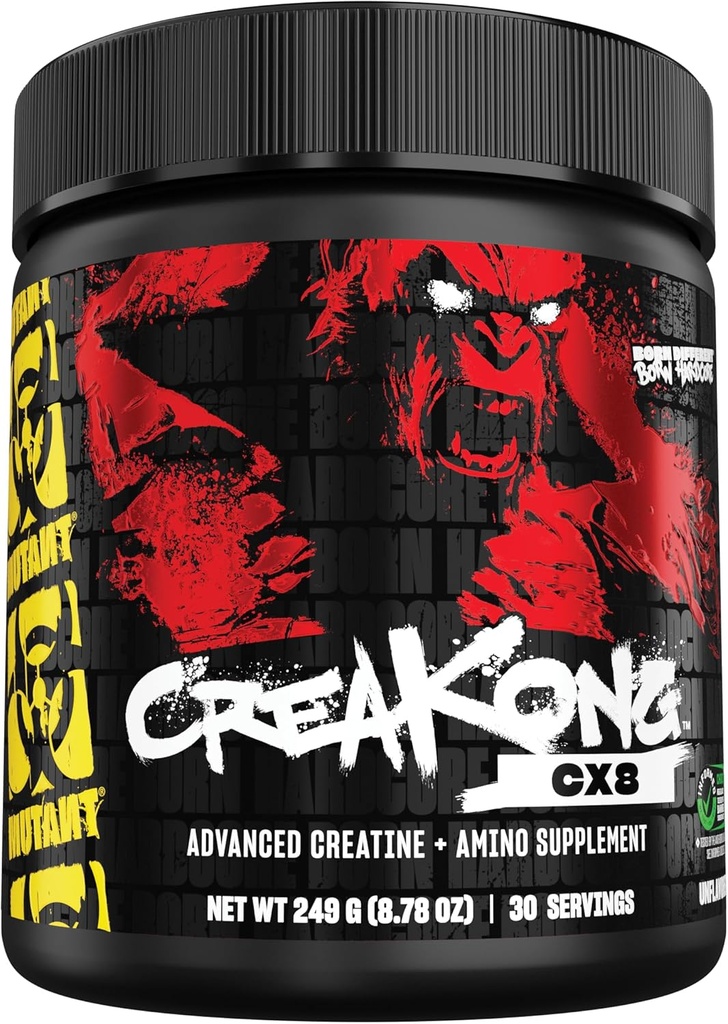 Mutant CREAKONG CX8 – Advanced Creatine + Amino Supplement mit 4g Triple Creatine Blend, 4g Amino Blend (BCAAs & Taurine) für Muskelwachstum & Performance – Unfavoured, 249g (30 Servings)