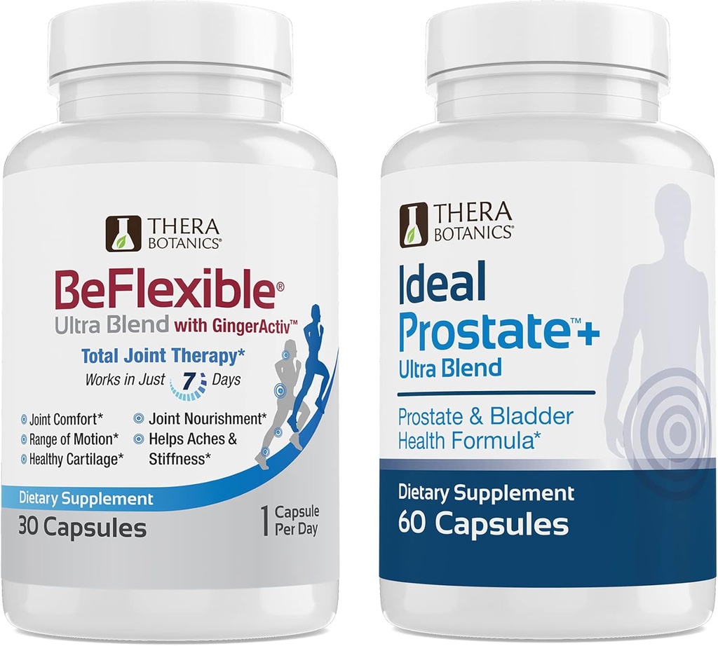 Therabotanics BeFlexible Ultra Joint Support Supplement und ideale Prostata Ultra Leistungsstarke Prostata Ergänzung für Männer* Bundle