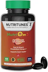 Olio 3 Krill Omega con Astaxanthin–500 mg Olio di Krill Antartico, Facile Assorbimento EPA & DHA per la salute del cuore – Non OGM, Senza Allergeni, GMP-Certified – 60 Softgels