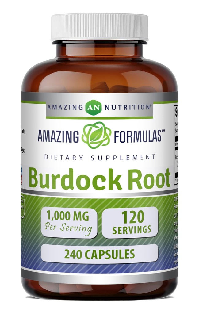 Incredibile formula Burdock Root Supplemento | 1000 Mg per Serving | 240 capsule | Non-GMO | Gluten-Free | Made in USA