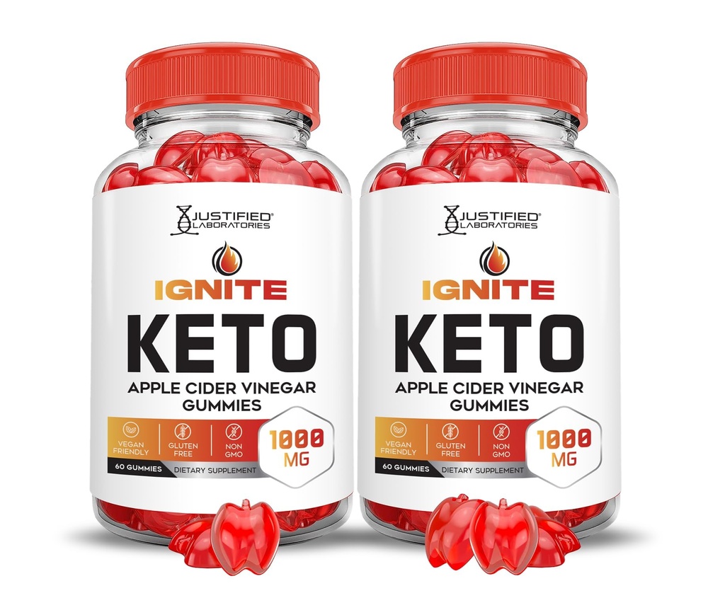 Laboratoires justifiés (2 Pack Ignite Keto ACV Gummies Advanced 1000MG Ignite Keto Gummies Formula Apple Cider Vinegar Formulé avec Pomegranate Beet Juice Powder B12 Vegan Non OGM 120 Gummys